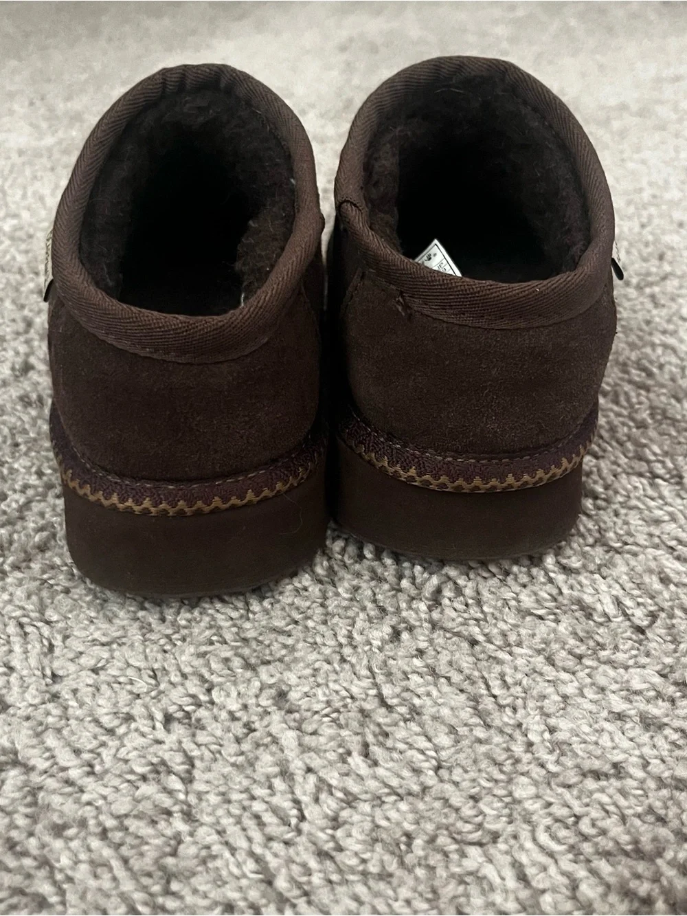 Bearpaw Girls’ Slip-On Suede Moccasin Slippers in Dark Brown